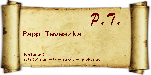 Papp Tavaszka névjegykártya